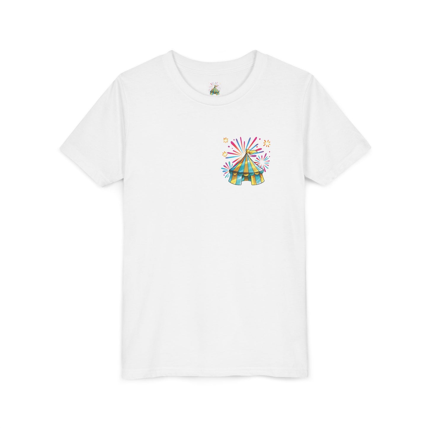 Youth Tee — Colorful Circus Tent Graphic (“The Circus Way: It’s a New Day, For a New Adventure”)