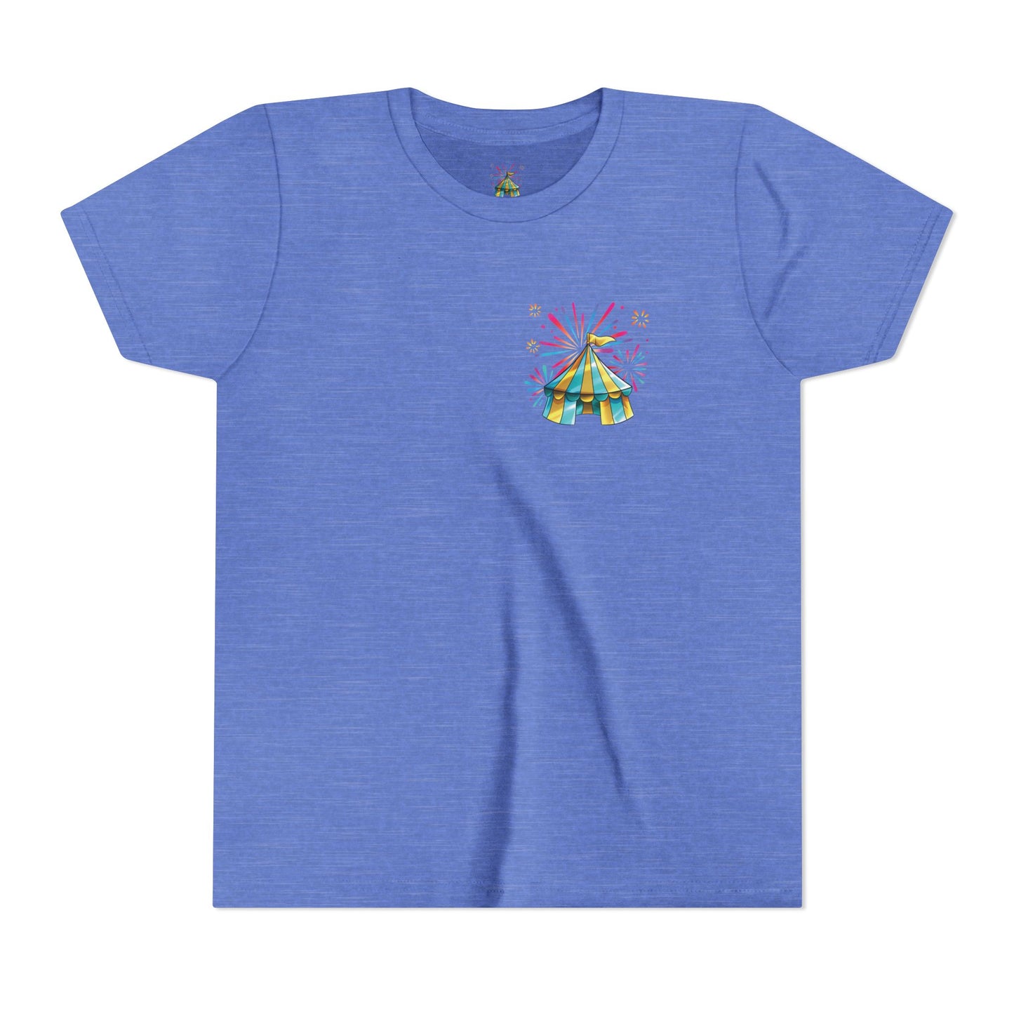 Youth Tee — Colorful Circus Tent Graphic (“The Circus Way: It’s a New Day, For a New Adventure”)