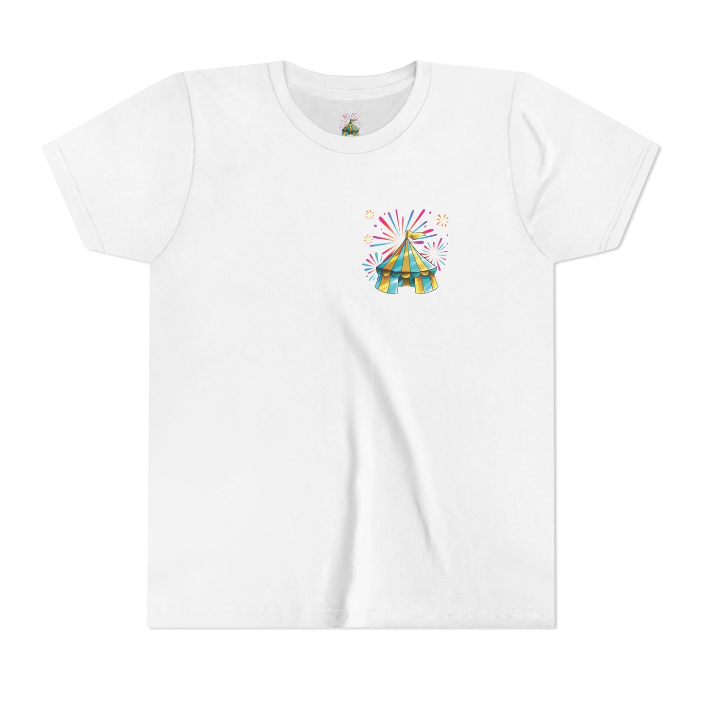 Youth Tee — Colorful Circus Tent Graphic (“The Circus Way: It’s a New Day, For a New Adventure”)
