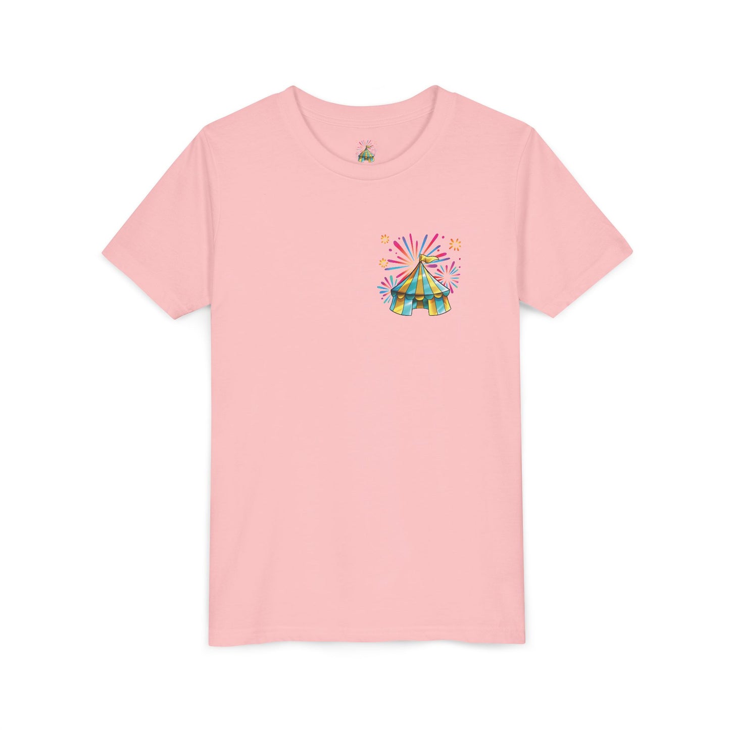 Youth Tee — Colorful Circus Tent Graphic (“The Circus Way: It’s a New Day, For a New Adventure”)