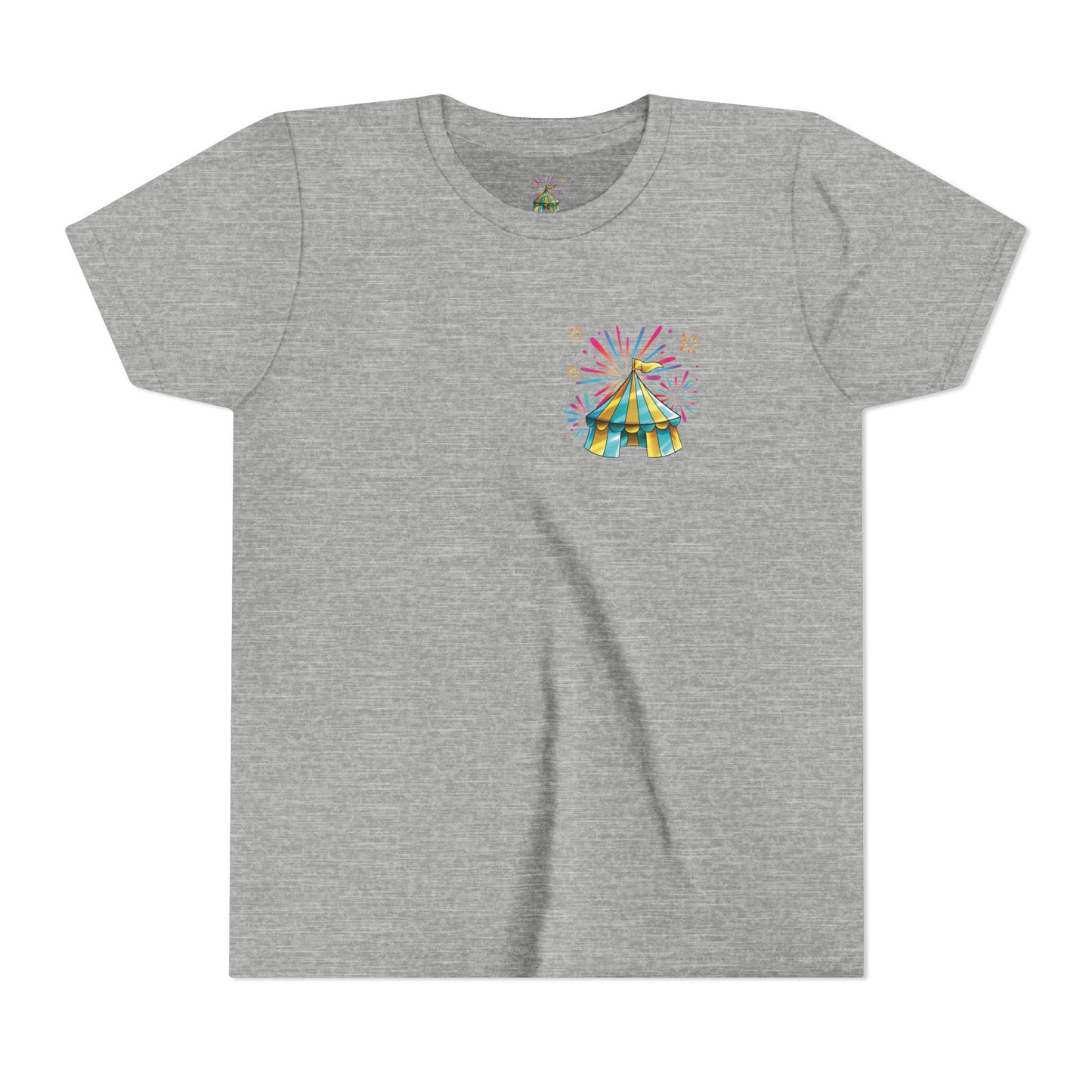 Youth Tee — Colorful Circus Tent Graphic (“The Circus Way: It’s a New Day, For a New Adventure”)