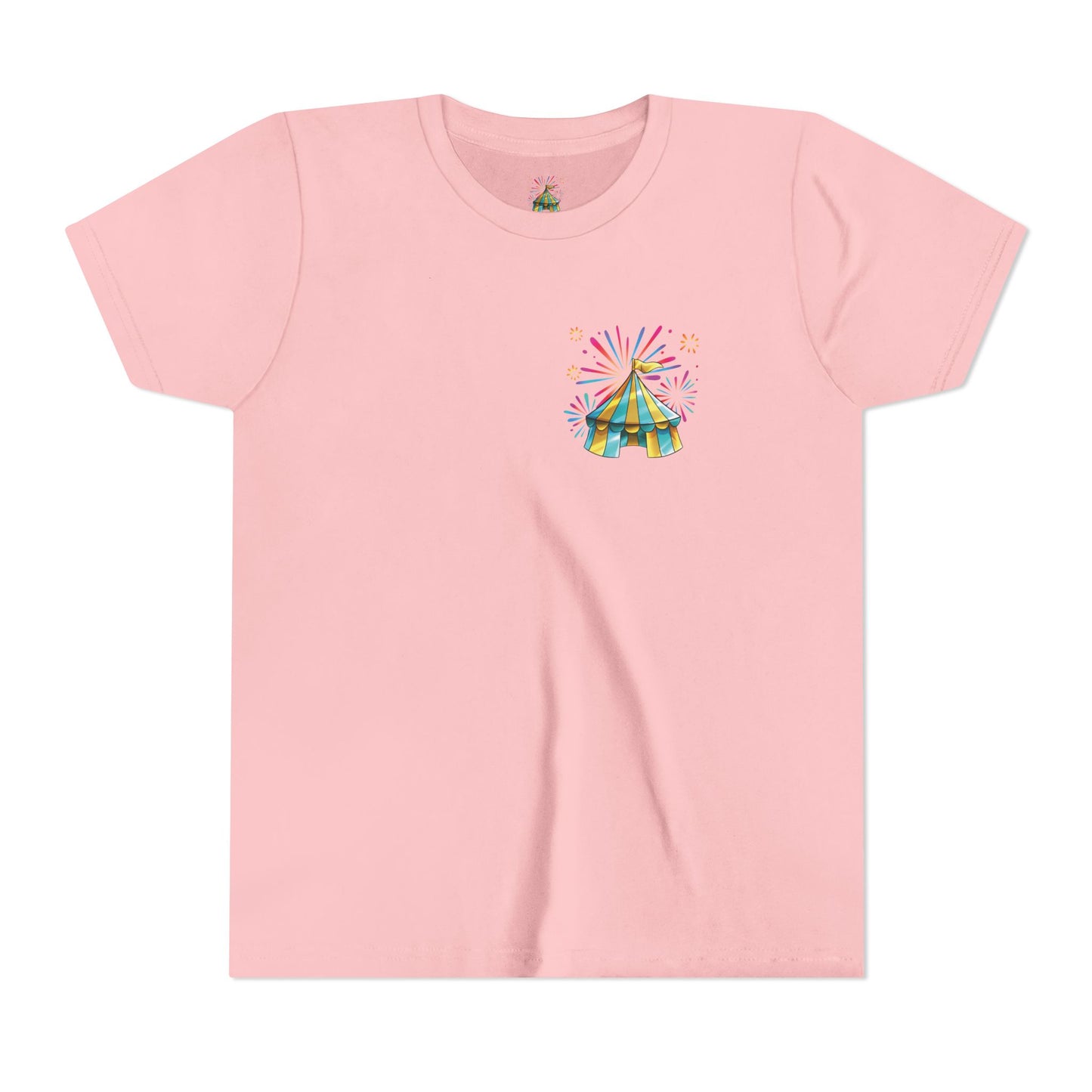 Youth Tee — Colorful Circus Tent Graphic (“The Circus Way: It’s a New Day, For a New Adventure”)